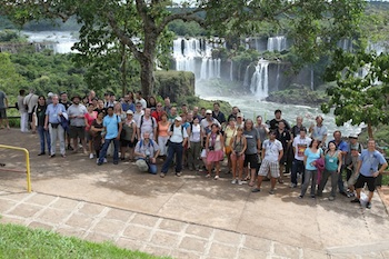 group photo at the falls
