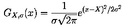 [Equation for Gaussian distribution]