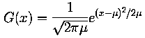 [Equation for Gaussian distribution]